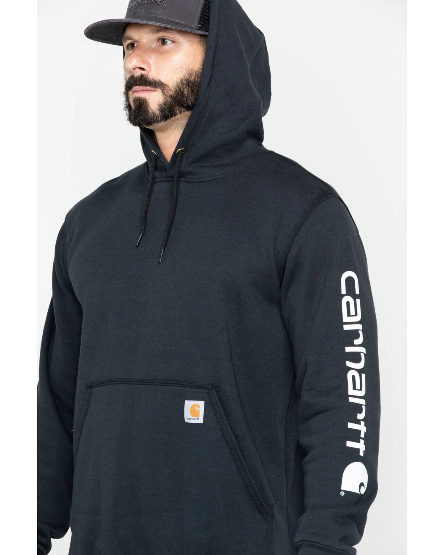 Carhartt Men's Hooded Logo-Sleeve Sweatshirt 3 Carhartt Men's Hooded Logo-Sleeve Sweatshirt