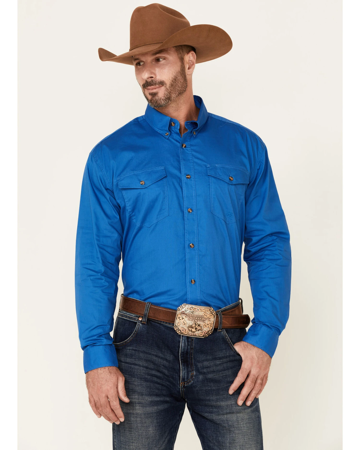 Roper Men's Solid Amarillo Collection Long Sleeve Western Shirt 3 Roper Men's Solid Amarillo Collection Long Sleeve Western Shirt
