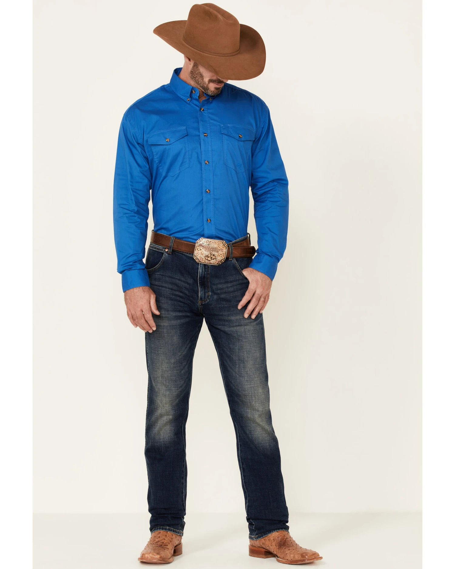 Roper Men's Solid Amarillo Collection Long Sleeve Western Shirt 4 Roper Men's Solid Amarillo Collection Long Sleeve Western Shirt - Image 2