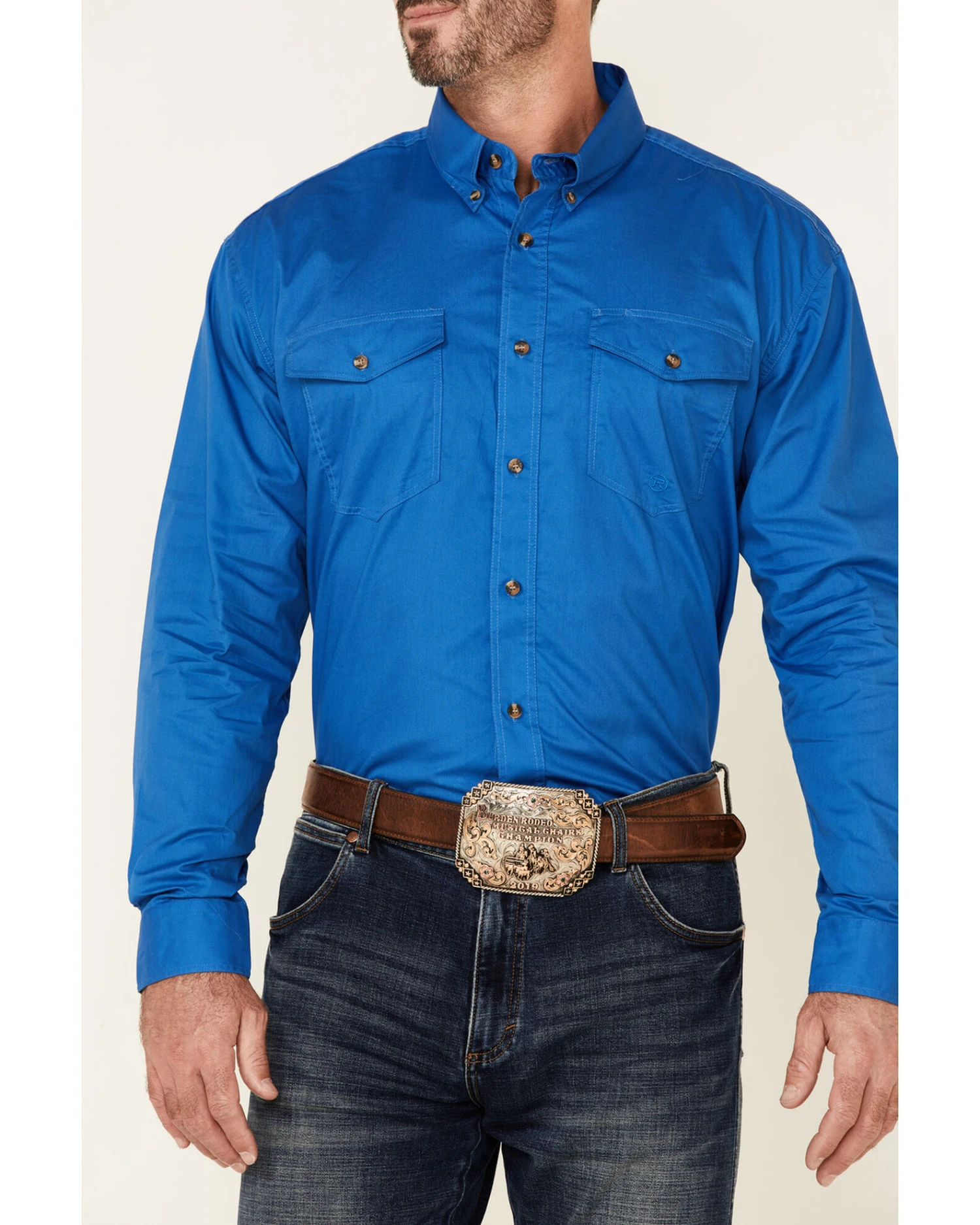 Roper Men's Solid Amarillo Collection Long Sleeve Western Shirt 5 Roper Men's Solid Amarillo Collection Long Sleeve Western Shirt - Image 3