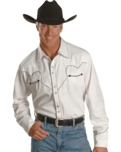 Scully White Retro Western Shirt