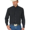 George Strait By Wrangler Men's Solid Long Sleeve Western Shirt