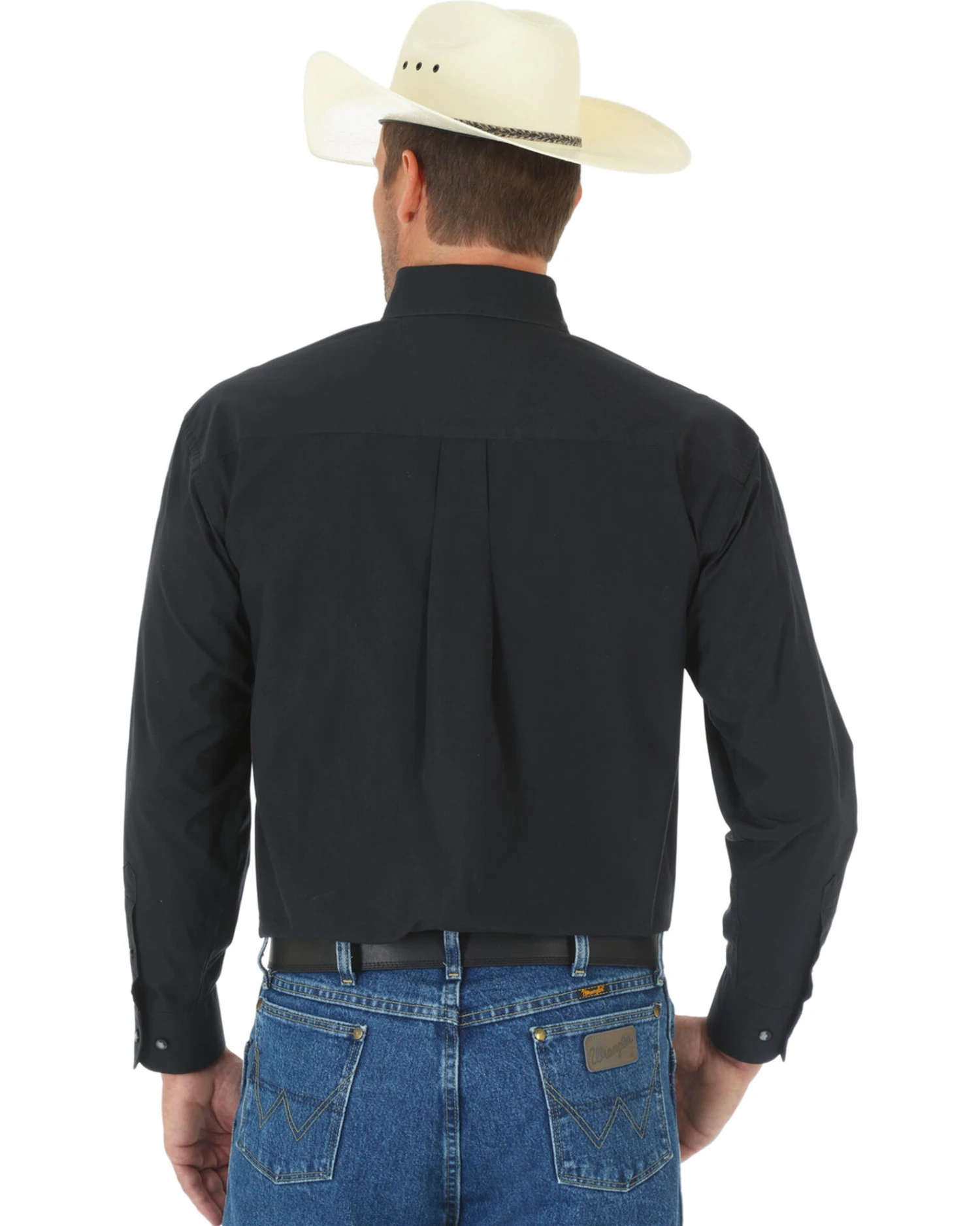 George Strait By Wrangler Men's Solid Long Sleeve Western Shirt 4 George Strait By Wrangler Men's Solid Long Sleeve Western Shirt - Image 2
