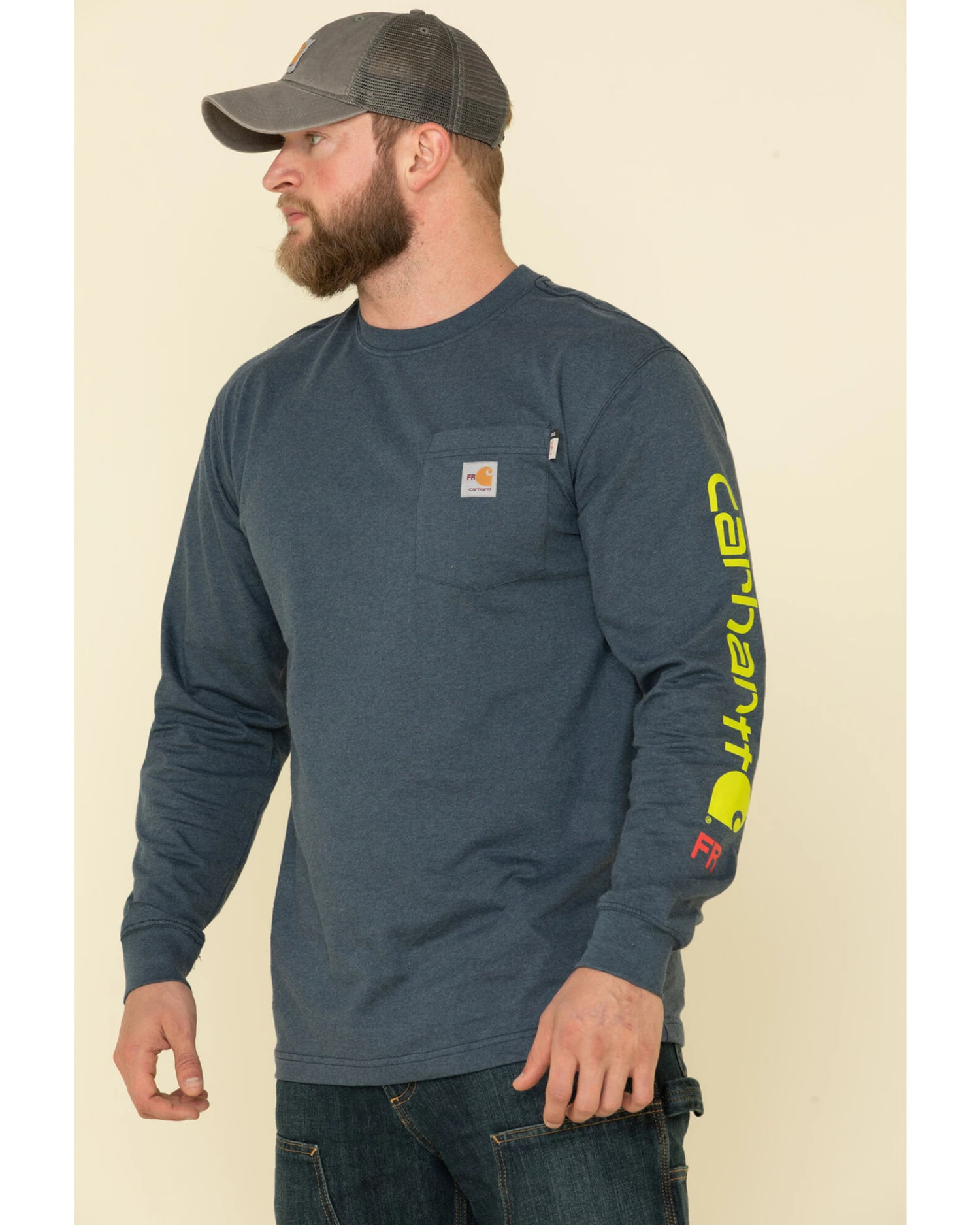 Carhartt Men's M-FR Midweight Signature Logo Long Sleeve Work Shirt 3 Carhartt Men's M-FR Midweight Signature Logo Long Sleeve Work Shirt
