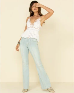 Free People Women's Adella Cami Lace Ruffled Tank Top 9 Free People Women's Adella Cami Lace Ruffled Tank Top -Cowboy Wear Shop 2000325212 100 P3