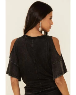 White Crow Women's Night Rainbow Dolly Quote Cold Shoulder Top -Cowboy Wear Shop 2000328404 001 P5