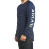 Ariat Men's Navy Rebar Heat Fighter Long Sleeve Work Pocket T-Shirt 2 Ariat Men's Navy Rebar Heat Fighter Long Sleeve Work Pocket T-Shirt -Cowboy Wear Shop 2000330605 410 P1