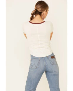 Shyanne Women's Off-White Horsing Around Graphic Short Sleeve Ringer Tee  -Cowboy Wear Shop 2000338215 105 P4