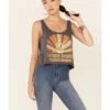 Goodie Two Sleeves Women's Charcoal Southern Sunsets Graphic Crop Tank Top -Cowboy Wear Shop 2000343919 022 P1