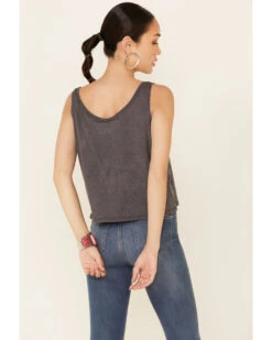 Goodie Two Sleeves Women's Charcoal Southern Sunsets Graphic Crop Tank Top 9 Goodie Two Sleeves Women's Charcoal Southern Sunsets Graphic Crop Tank Top -Cowboy Wear Shop 2000343919 022 P4