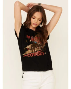 Rodeo Quincy Women's Thunderstruck Cowboy Graphic Short Sleeve Tee