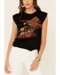 Rodeo Quincy Women's Thunderstruck Cowboy Graphic Short Sleeve Tee  -Cowboy Wear Shop 2000344698 001 P3