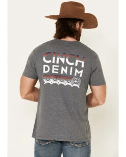 Cinch Men's Heather Gray Color Fade Logo Short Sleeve T-Shirt  -Cowboy Wear Shop 2000345613 020 P4