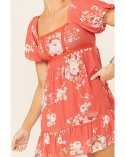 A Collective Story Women's Coral Floral Peasant Tiered Dress -Cowboy Wear Shop 2000346388 850 P3