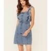 Revel Women's Fray Edge Ruffled Denim Dress 1 Revel Women's Fray Edge Ruffled Denim Dress -Cowboy Wear Shop 2000346775 400 P1