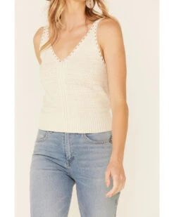 Wishlist Women's Cream Sweater-Knit Pointelle Tank Top  -Cowboy Wear Shop 2000349765 110 P3
