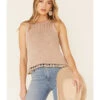 Very J Women's Tassel Trim Knit Sweater Tank Top -Cowboy Wear Shop 2000349819 251 P1