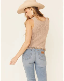 Very J Women's Tassel Trim Knit Sweater Tank Top -Cowboy Wear Shop 2000349819 251 P4