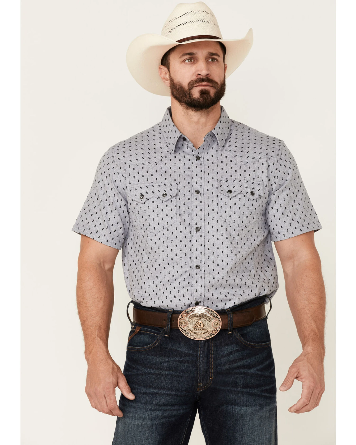 Cody James Men's Double Arrow Geo Print Short Sleeve Snap Western Shirt 3 Cody James Men's Double Arrow Geo Print Short Sleeve Snap Western Shirt