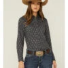 Roper Women's Black Floral & Paisley Snap Western Shirt -Cowboy Wear Shop 2000352229 001 P1