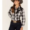 Roper Women's Plaid Print Long Sleeve Pearl Snap Western Shirt -Cowboy Wear Shop 2000352242 001 P1