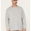 Carhartt Men's Force Relaxed Fit Midweight Long Sleeve Logo Pocket Work T-Shirt -Cowboy Wear Shop 2000353122 020 P1