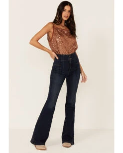 Free People Women's Shimmer & Shine Sequins Bodysuit -Cowboy Wear Shop 2000357151 662 P4