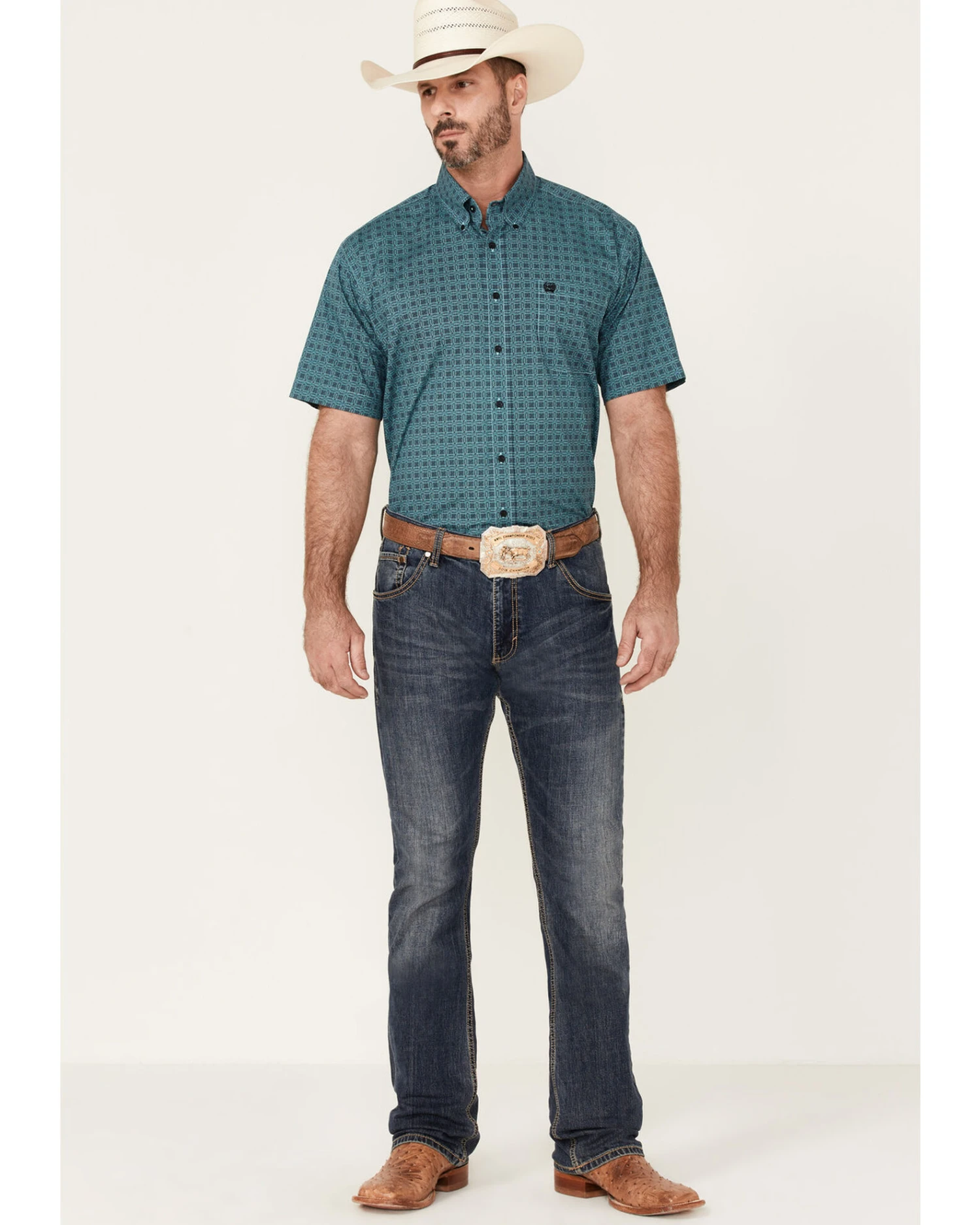 Cinch Men's Geo Print Short Sleeve Button Down Western Shirt - Big 4 Cinch Men's Geo Print Short Sleeve Button Down Western Shirt - Big - Image 2