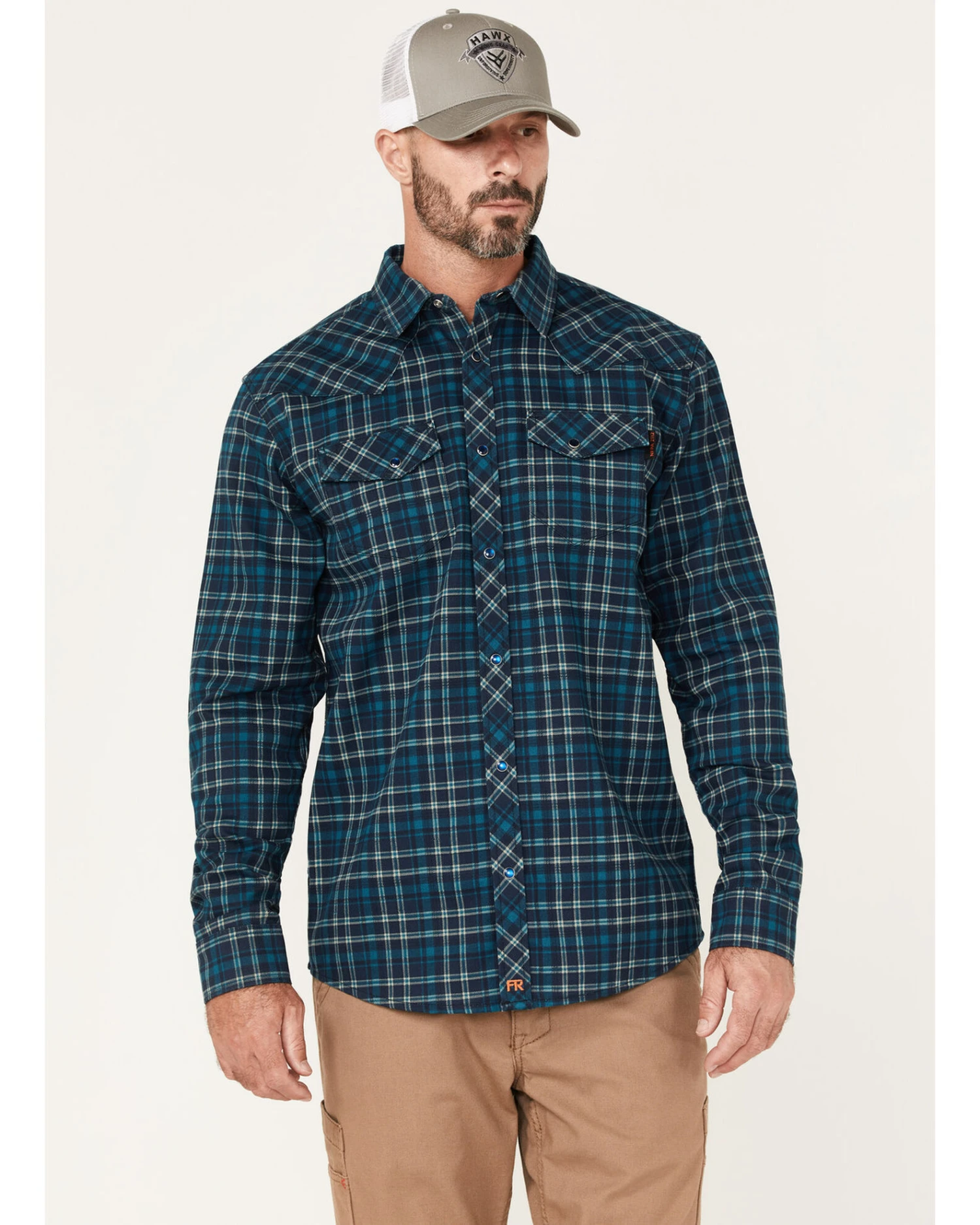 Cody James Men's FR Plaid Print Long Sleeve Snap Work Shirt 3 Cody James Men's FR Plaid Print Long Sleeve Snap Work Shirt