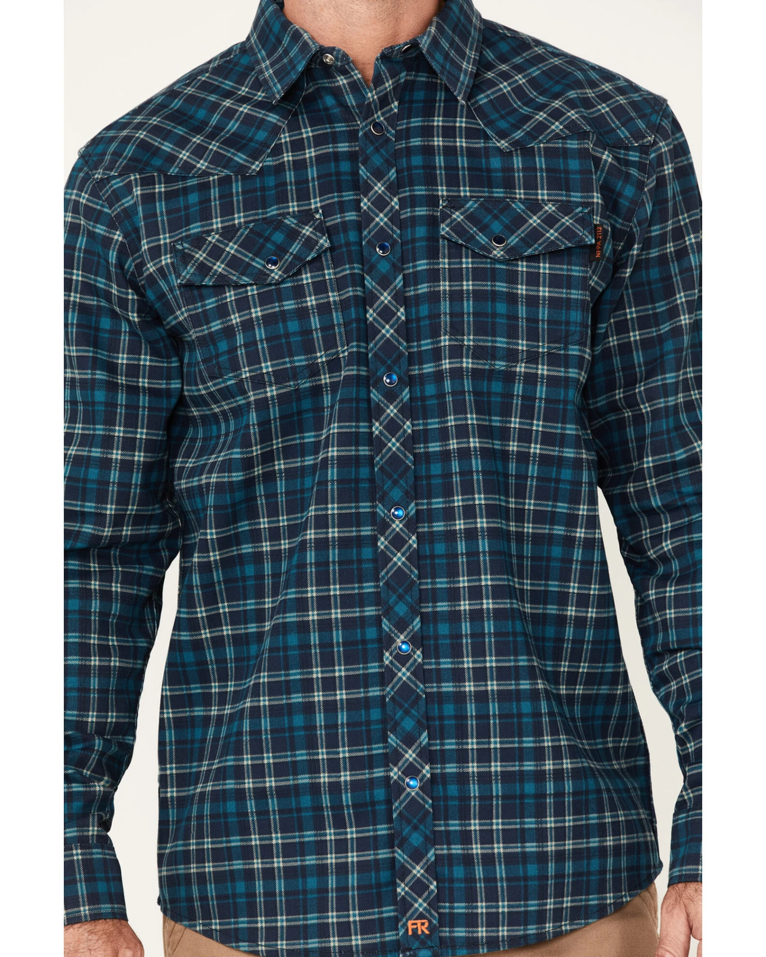 Cody James Men's FR Plaid Print Long Sleeve Snap Work Shirt 5 Cody James Men's FR Plaid Print Long Sleeve Snap Work Shirt - Image 3