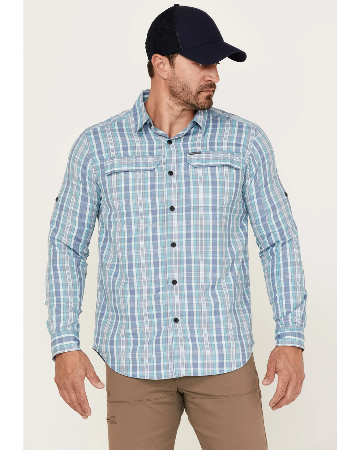 Columbia Men's Silver Ridge Balanced Plaid Long Sleeve Button-Down Western Shirt 3 Columbia Men's Silver Ridge Balanced Plaid Long Sleeve Button-Down Western Shirt