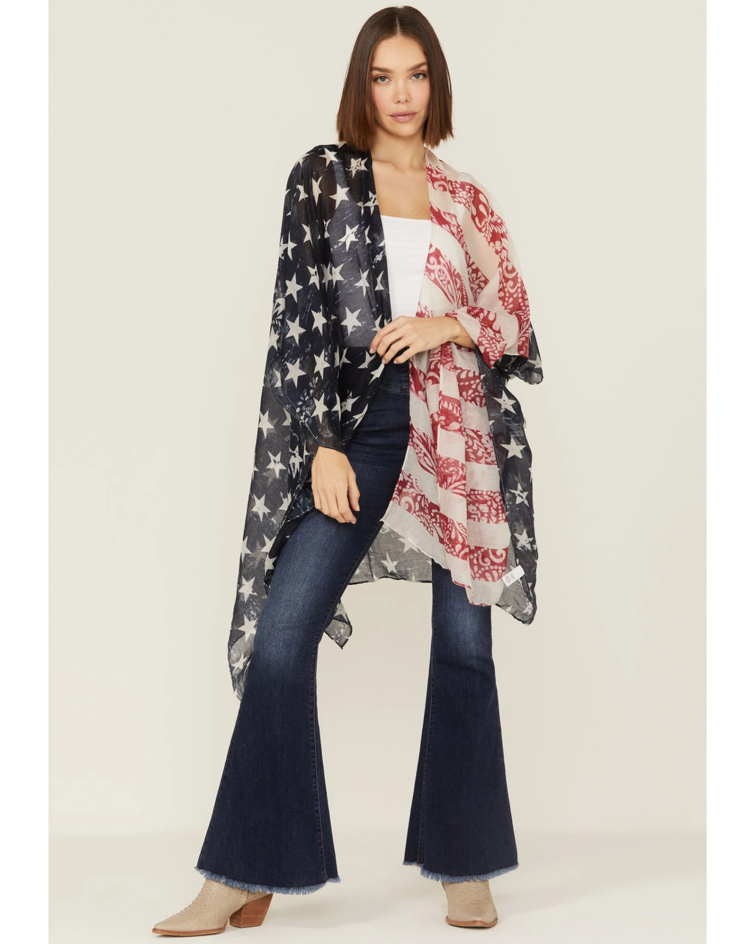 Shyanne Women's Americana Shawl Western Vest 3 Shyanne Women's Americana Shawl Western Vest