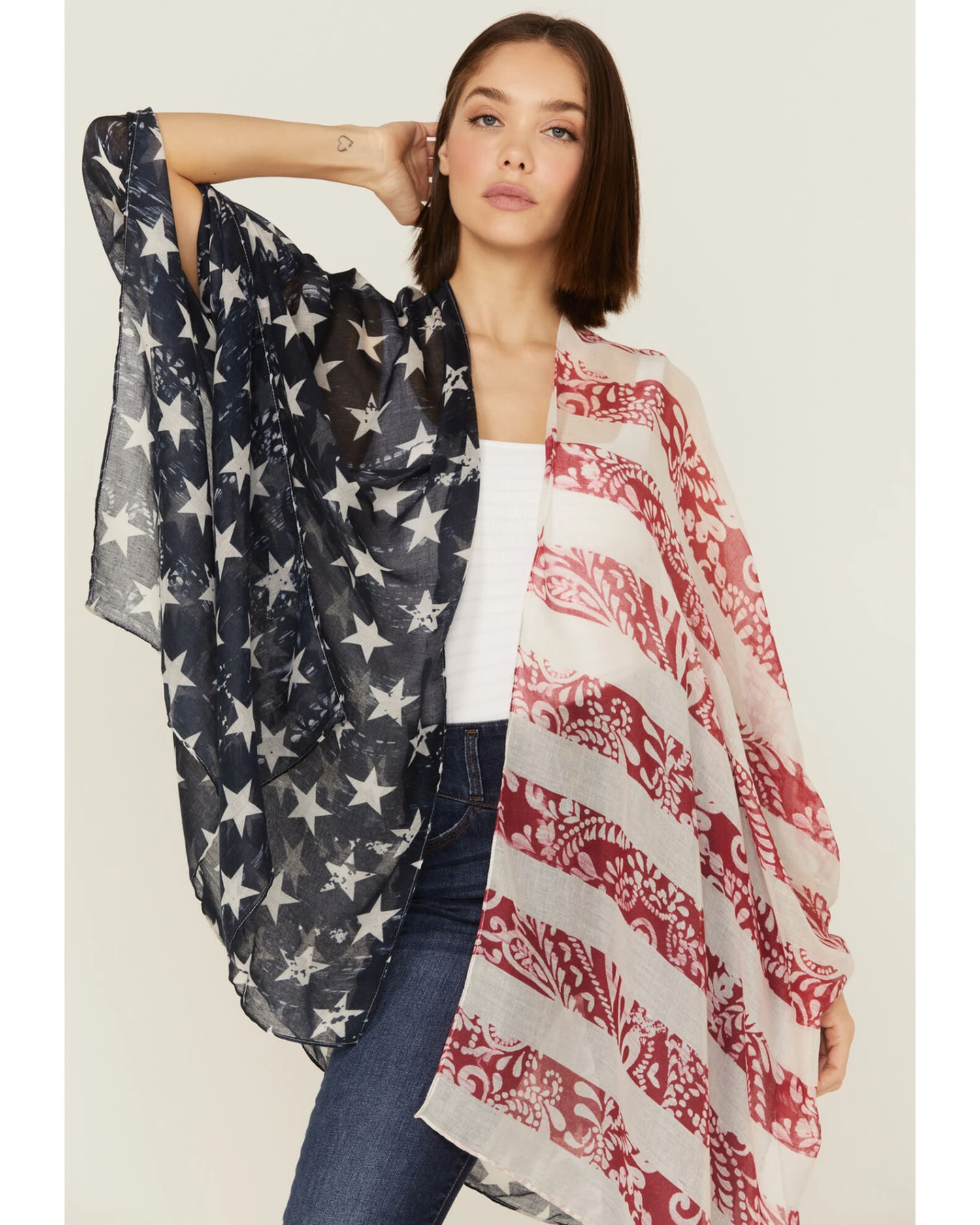 Shyanne Women's Americana Shawl Western Vest 4 Shyanne Women's Americana Shawl Western Vest - Image 2