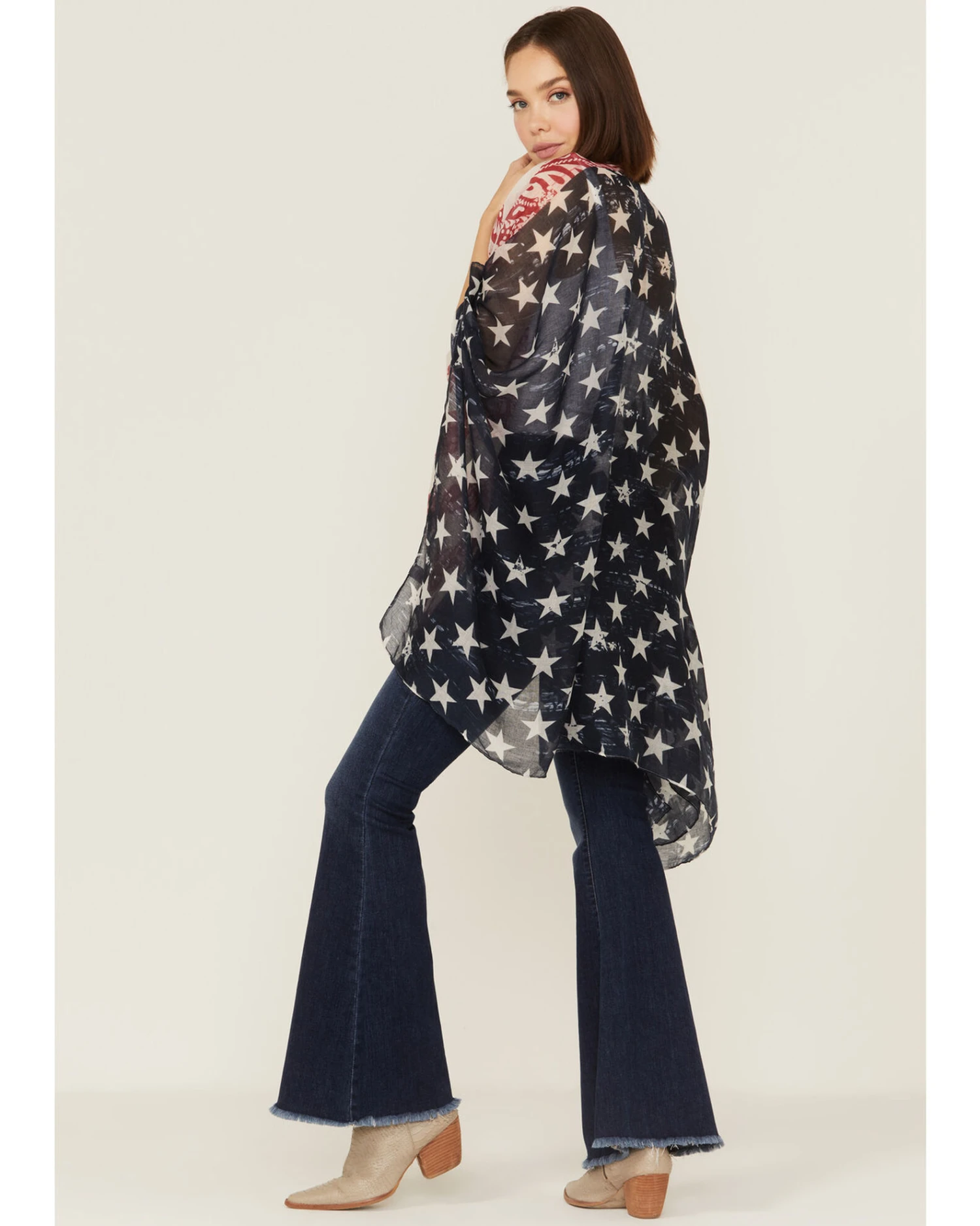 Shyanne Women's Americana Shawl Western Vest 6 Shyanne Women's Americana Shawl Western Vest - Image 4