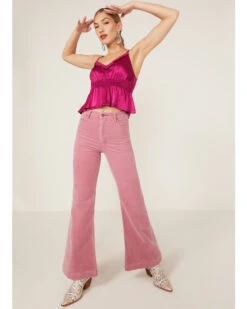 Shyanne Women's Fuchsia Satin Smocked Empire Cami 9 Shyanne Women's Fuchsia Satin Smocked Empire Cami -Cowboy Wear Shop 2000358473 550 P4