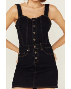 Shyanne Women's Dark Wash Denim Button Mini Dress -Cowboy Wear Shop 2000358487 416 P3