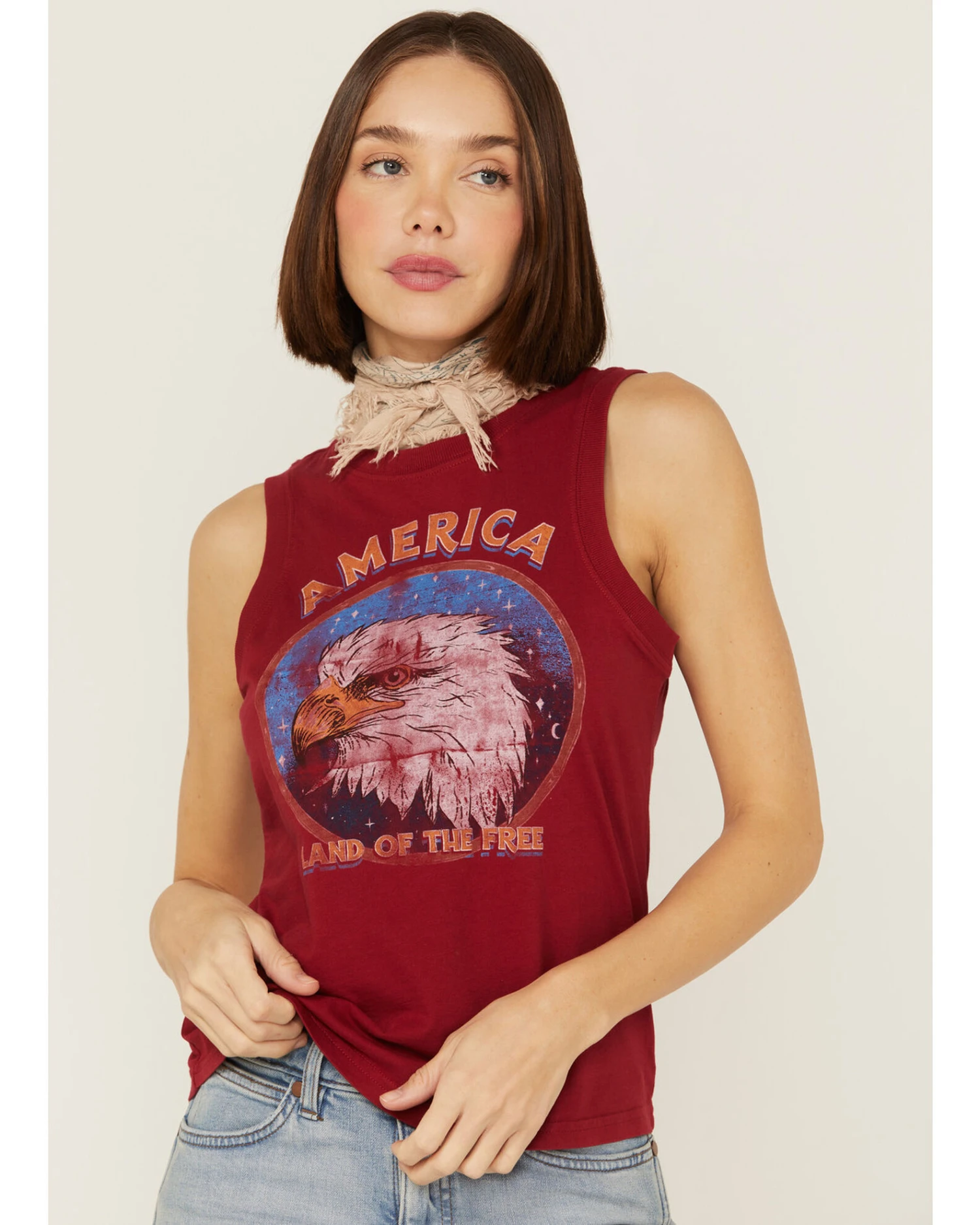 Shyanne Women's America Eagle Red Graphic Tank 3 Shyanne Women's America Eagle Red Graphic Tank