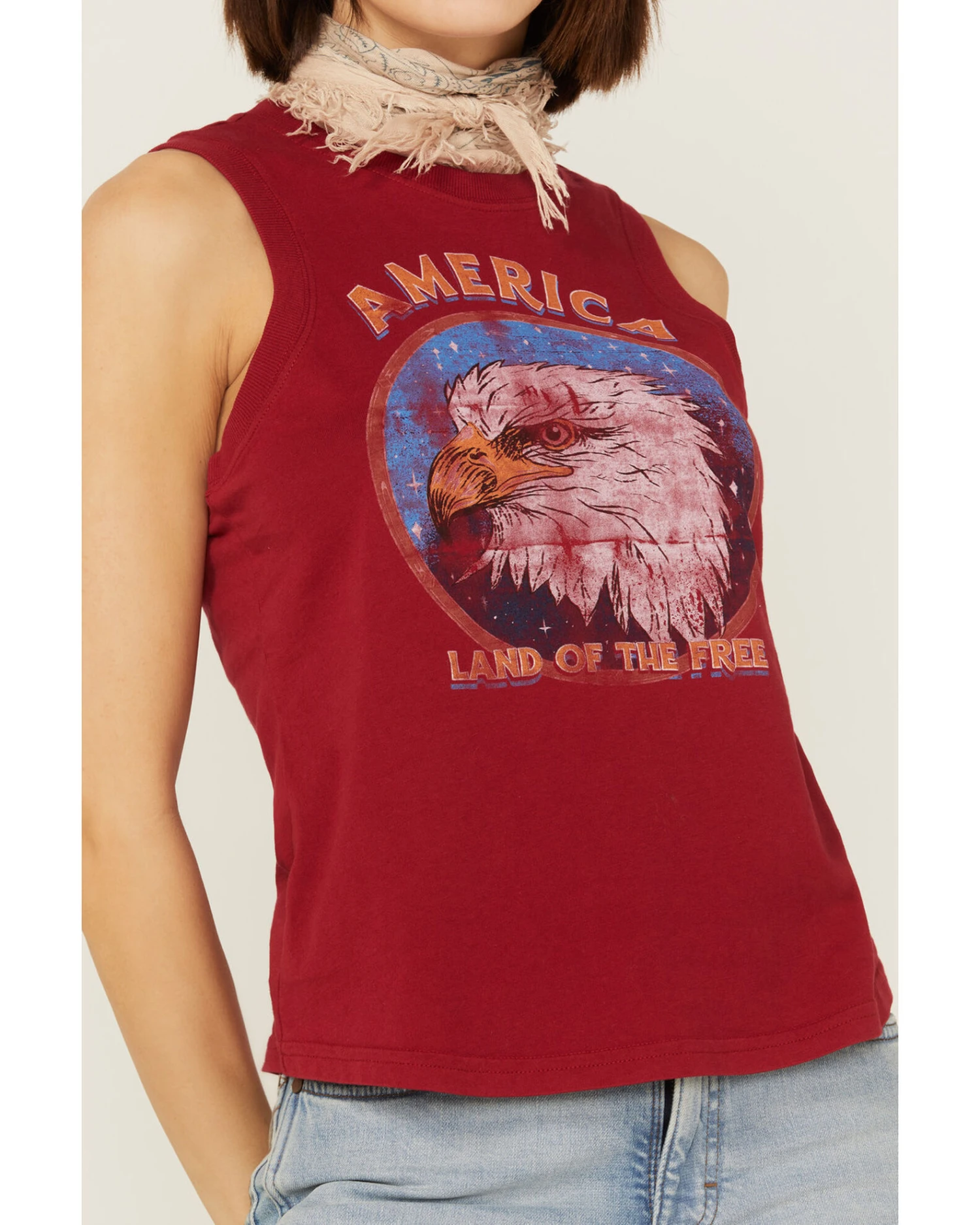 Shyanne Women's America Eagle Red Graphic Tank 4 Shyanne Women's America Eagle Red Graphic Tank - Image 2