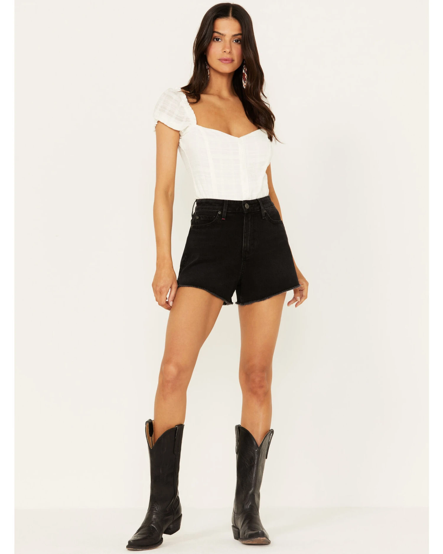 Idyllwind Women's Outlaw Vintage Wash Raw Edge Hem Denim Shorts 3 Idyllwind Women's Outlaw Vintage Wash Raw Edge Hem Denim Shorts