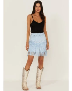 Idyllwind Women's Maxwell Ave Tiered Faux Suede Mini Skirt