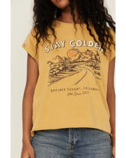 Cleo + Wolf Women's Stay Golden Rolled Sleeve Graphic Tee 8 Cleo + Wolf Women's Stay Golden Rolled Sleeve Graphic Tee -Cowboy Wear Shop 2000359337 710 P3