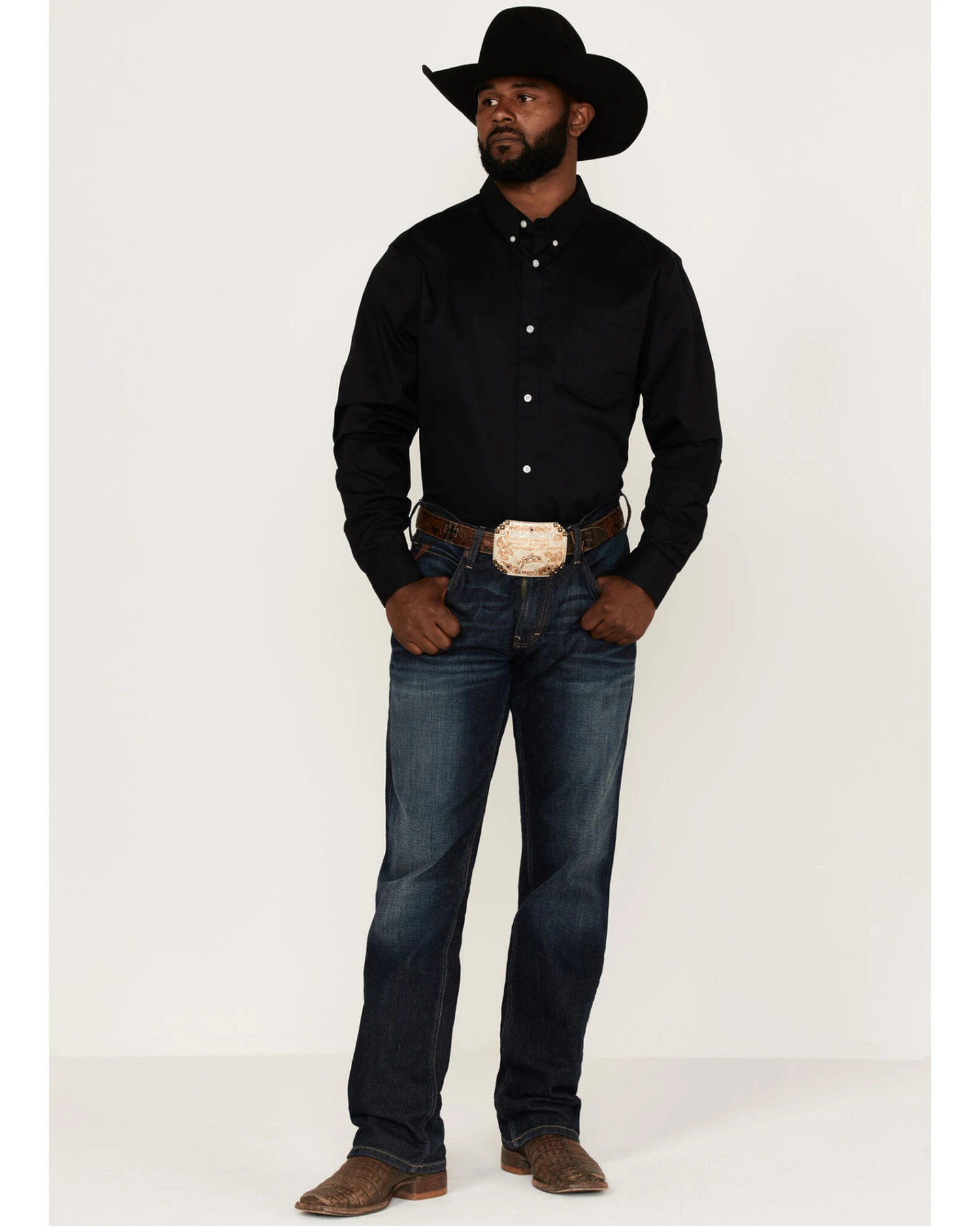RANK 45 Men's Basic Twill Long Sleeve Button-Down Western Shirt 4 RANK 45 Men's Basic Twill Long Sleeve Button-Down Western Shirt - Image 2