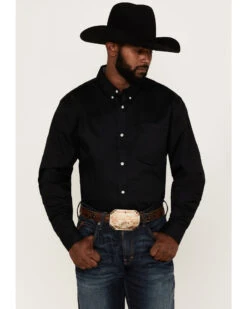 RANK 45 Men's Basic Twill Long Sleeve Button-Down Western Shirt - BigÂ
