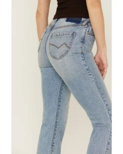 Cleo + Wolf Women's Exposed Button Fly Slim Straight Denim Jeans -Cowboy Wear Shop 2000359508 414 P4