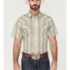 Gibson Men's Cream Southwestern Stripe Short Sleeve Pearl Snap Western Shirt  -Cowboy Wear Shop 2000359551 110 P1