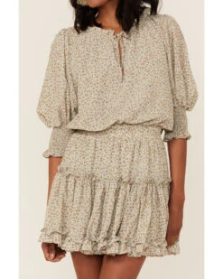 Saints & Hearts Women's Animal Print Smocked Waist Dress  -Cowboy Wear Shop 2000361649 343 P2