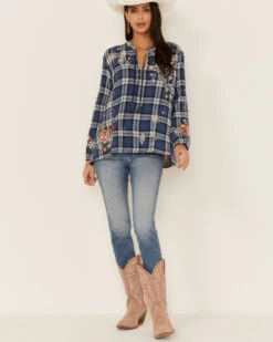 Johnny Was Women's Multicolored Umoya Effortless Scarf Back Blouse -Cowboy Wear Shop 2000362209 900 P4