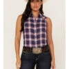 Ariat Women's R.E.A.L. Billie Jean Plaid Print Sleeveless Button-Down Western Shirt 2 Ariat Women's R.E.A.L. Billie Jean Plaid Print Sleeveless Button-Down Western Shirt -Cowboy Wear Shop 2000362851 220 P1