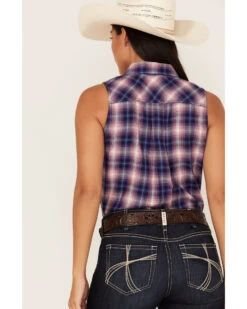 Ariat Women's R.E.A.L. Billie Jean Plaid Print Sleeveless Button-Down Western Shirt 9 Ariat Women's R.E.A.L. Billie Jean Plaid Print Sleeveless Button-Down Western Shirt -Cowboy Wear Shop 2000362851 220 P4