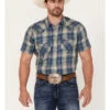 Ariat Men's Hooey Retro Plaid Print Short Sleeve Snap Western Shirt 